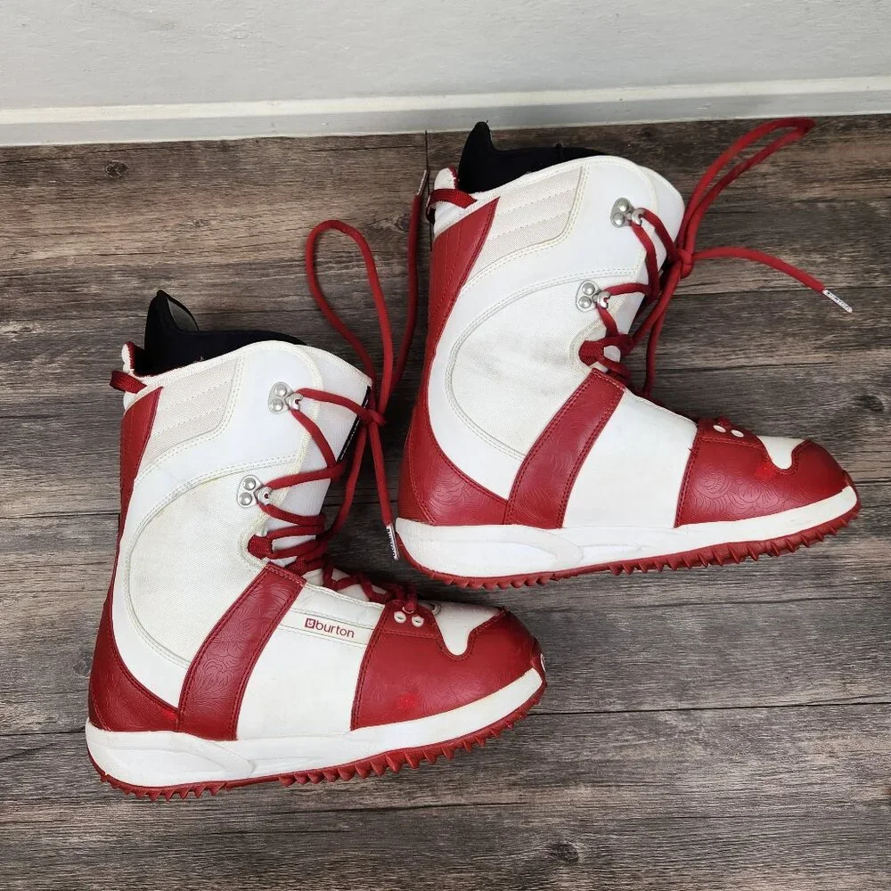 Burton Women's Freestyle Snowboard Boots Red White sz 10